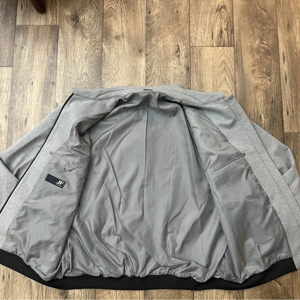 JF J. Ferrar Zip Bomber Jacket Men’s Size XXL Gray Twill